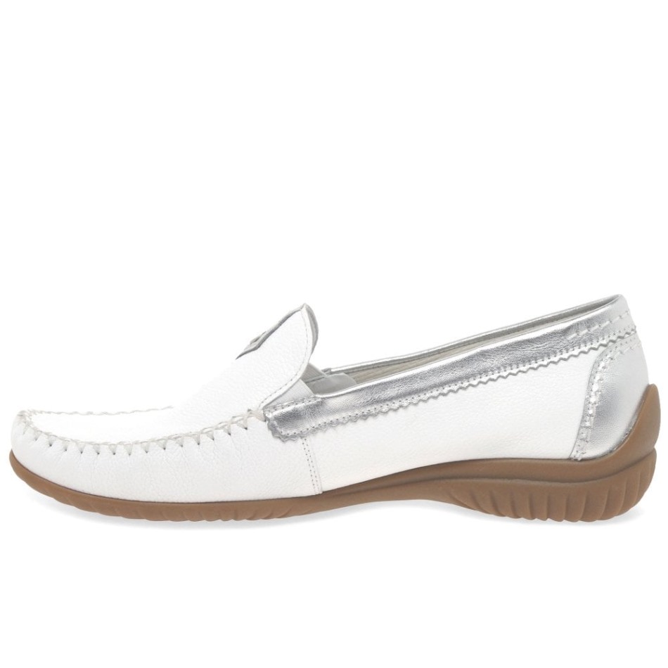 Gabour | Exclusif Mocassins California Sporty Blanc/argent Pour Femmes